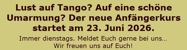 Neuer Tango-Anfängerkurs ab Juni 2026