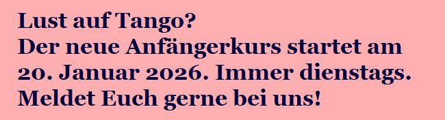 Neuer Tango-Anfängerkurs ab Januar 2026